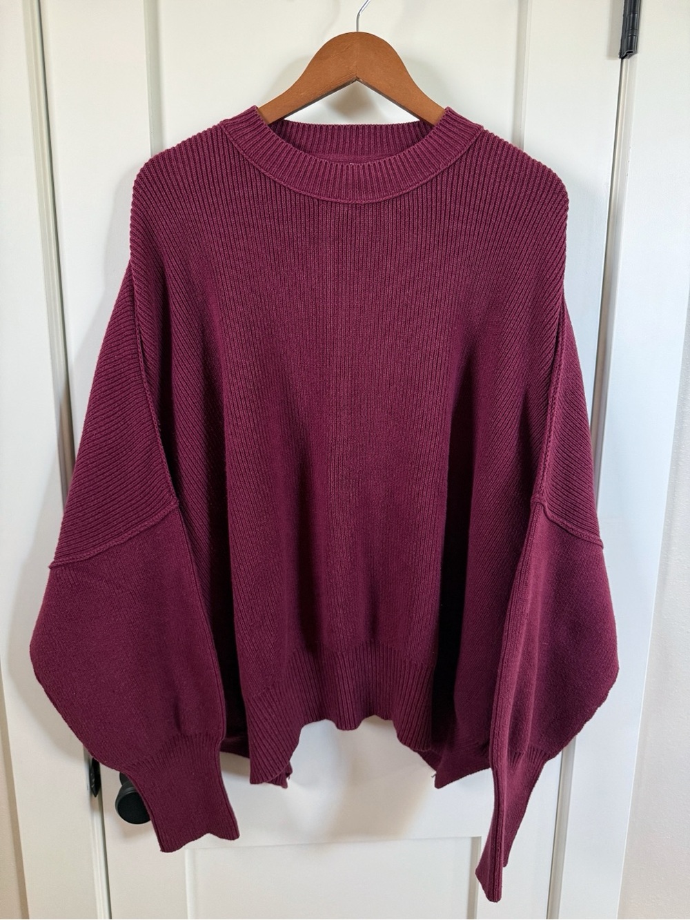 Free People Oversized Crew Ribbed Sweater